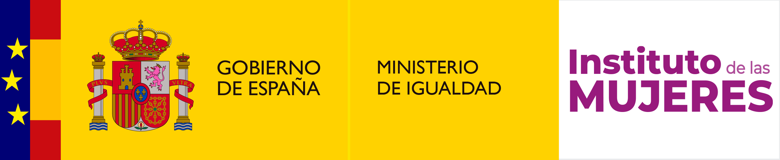 Faldón de logotipos con el escudo de España y los siguientes textos: Gobierno de España, Ministerio de Igualdad, Intituto de las Mujeres
